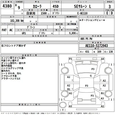 Toyota COROLLA  с аукциона в Японии