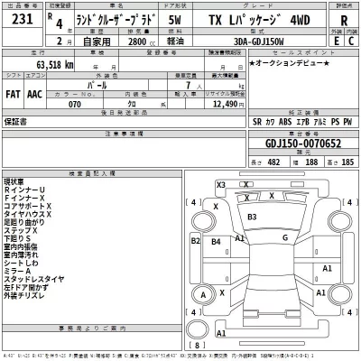 Toyota LAND CRUISER PRADO  с аукциона в Японии
