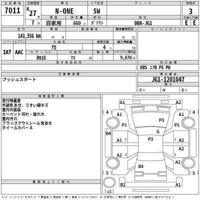 Honda N ONE  с аукциона в Японии