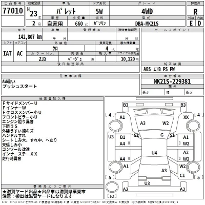 Suzuki PALETTE  с аукциона в Японии