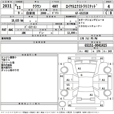 Toyota CROWN  с аукциона в Японии