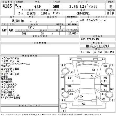 Toyota IST  с аукциона в Японии