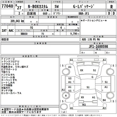 Honda N BOX  с аукциона в Японии
