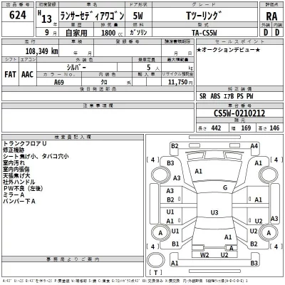 Mitsubishi LANCER  с аукциона в Японии