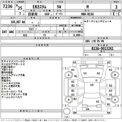 Mitsubishi EK CUSTOM  с аукциона в Японии