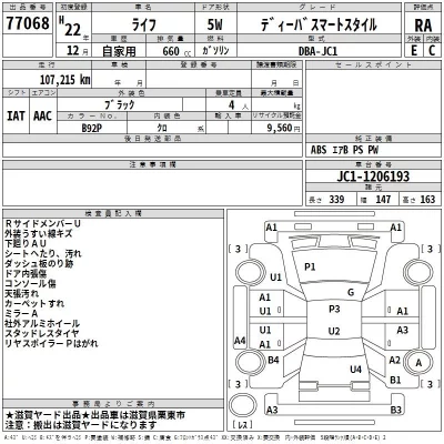Honda LIFE  с аукциона в Японии