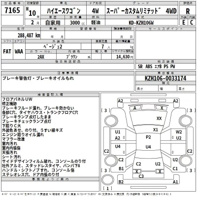 Toyota HIACE  с аукциона в Японии