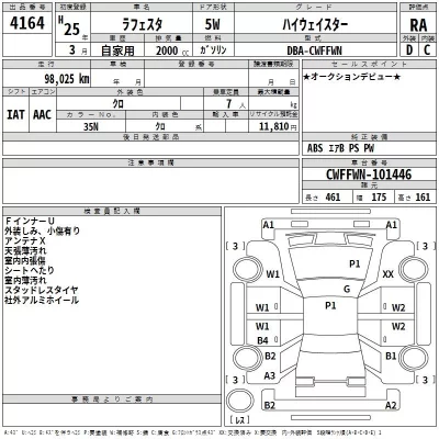 Nissan LAFESTA  с аукциона в Японии