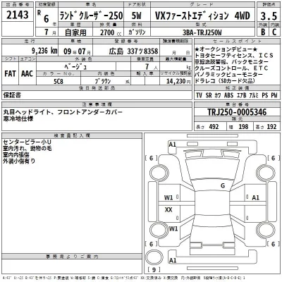 Toyota LAND CRUISER  с аукциона в Японии