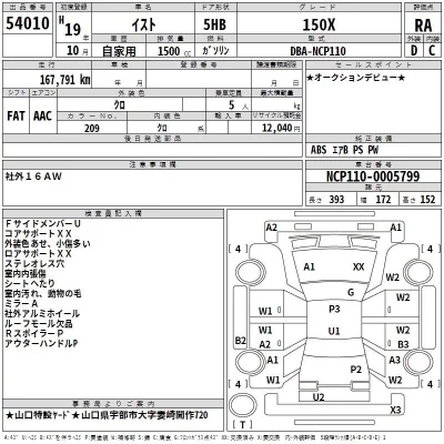 Toyota IST  с аукциона в Японии