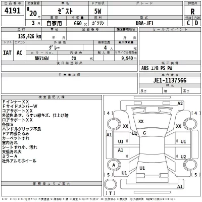 Honda ZEST  с аукциона в Японии