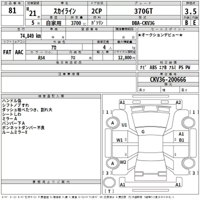 Nissan SKYLINE  с аукциона в Японии