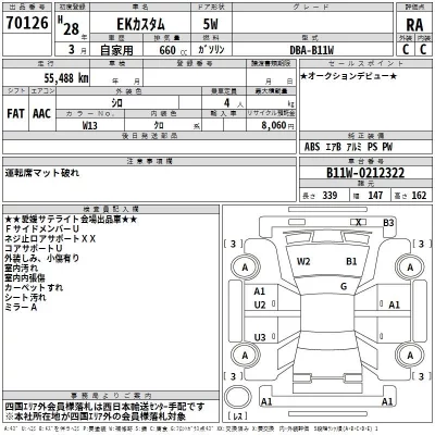 Mitsubishi EK CUSTOM  с аукциона в Японии