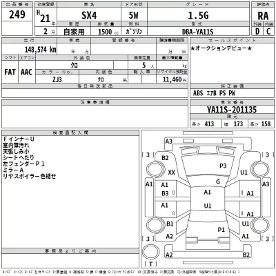 Suzuki SX-4  с аукциона в Японии