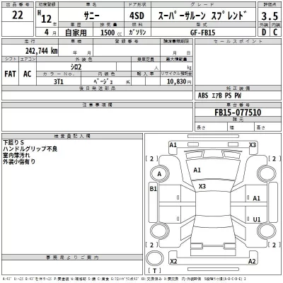 Nissan SUNNY  с аукциона в Японии