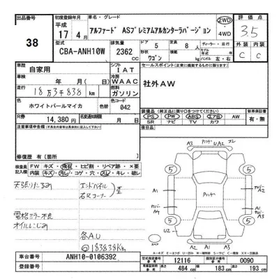 Toyota ALPHARD  с аукциона в Японии