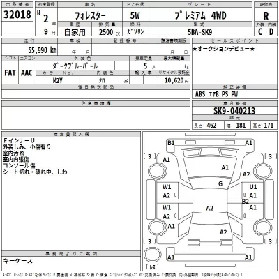 Subaru FORESTER  с аукциона в Японии