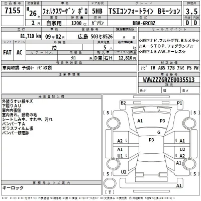 Volkswagen Polo  с аукциона в Японии