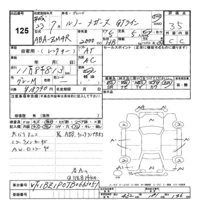 Renault MEGANE  с аукциона в Японии