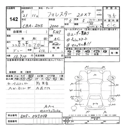 Subaru FORESTER  с аукциона в Японии