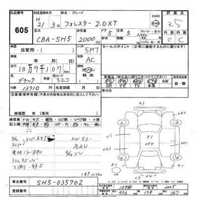 Subaru FORESTER  с аукциона в Японии