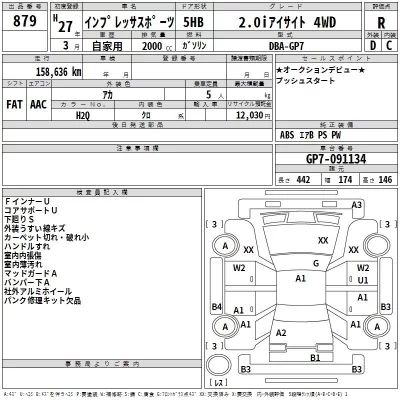 Subaru IMPREZA  с аукциона в Японии