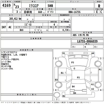 Daihatsu MIRA  с аукциона в Японии