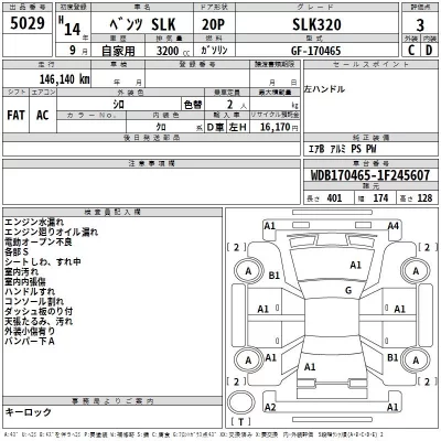Mercedes-Benz SLK CLASS  с аукциона в Японии