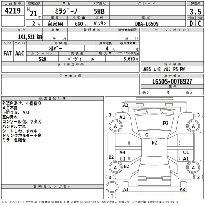 Daihatsu MIRA  с аукциона в Японии