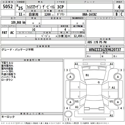 Volkswagen THE BEETLE  с аукциона в Японии