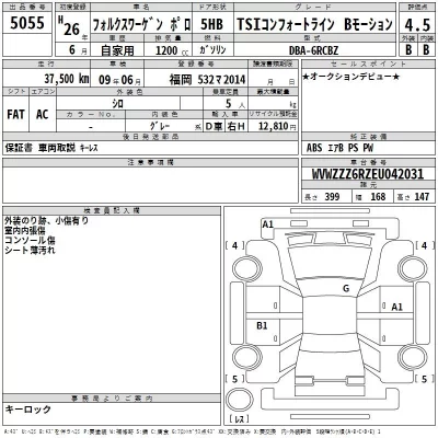Volkswagen Polo  с аукциона в Японии
