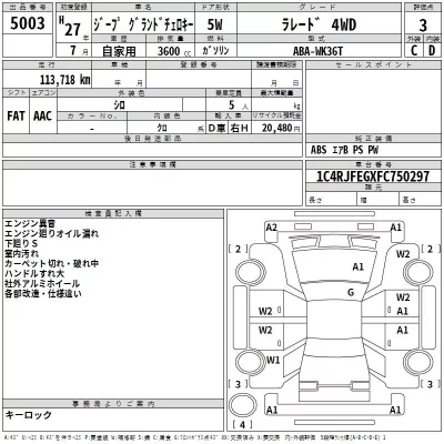Chrysler JEEP GRAND CHEROKEE  с аукциона в Японии