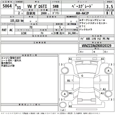 Volkswagen Polo  с аукциона в Японии