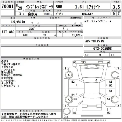 Subaru IMPREZA  с аукциона в Японии