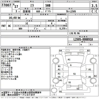 Daihatsu MIRA  с аукциона в Японии