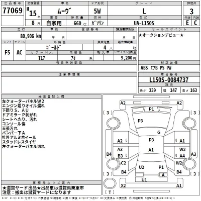 Daihatsu MOVE  с аукциона в Японии