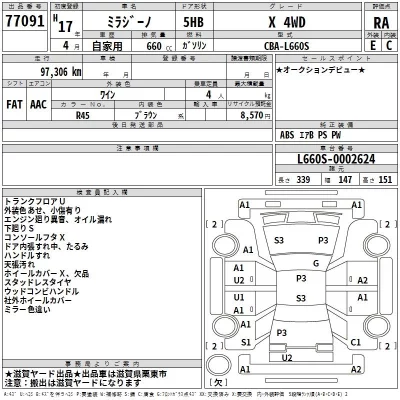 Daihatsu MIRA  с аукциона в Японии