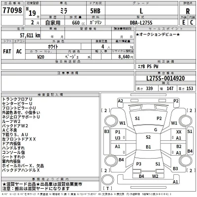 Daihatsu MIRA  с аукциона в Японии