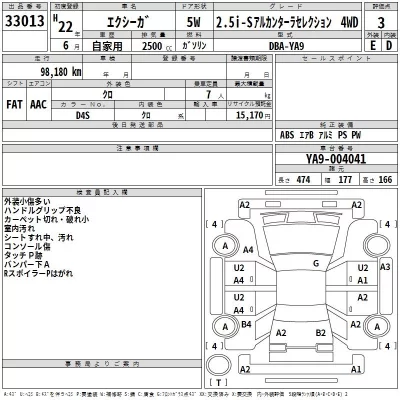 Subaru EXIGA  с аукциона в Японии