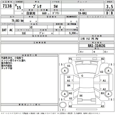 Subaru PLEO  с аукциона в Японии