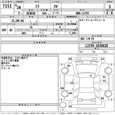 Daihatsu MIRA  с аукциона в Японии