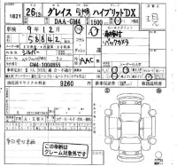 Honda GRACE лот № 1821 оценка   с аукциона в Японии 4