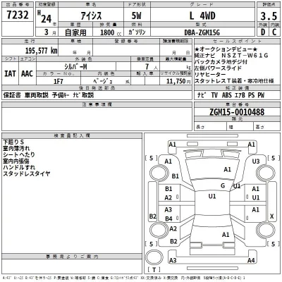 Toyota ISIS  с аукциона в Японии