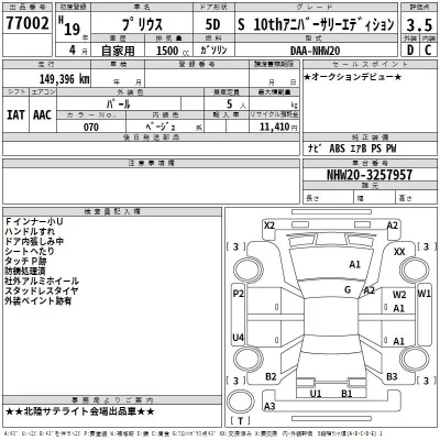Toyota Prius  с аукциона в Японии