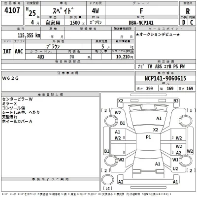 Toyota SPADE  с аукциона в Японии