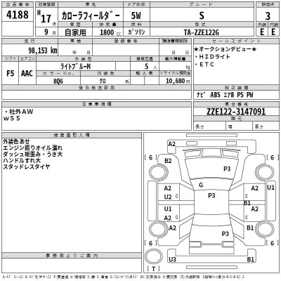 Toyota COROLLA FIELDER  с аукциона в Японии