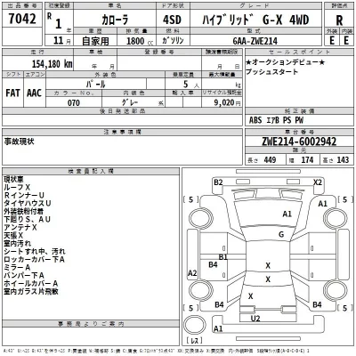 Toyota COROLLA  с аукциона в Японии