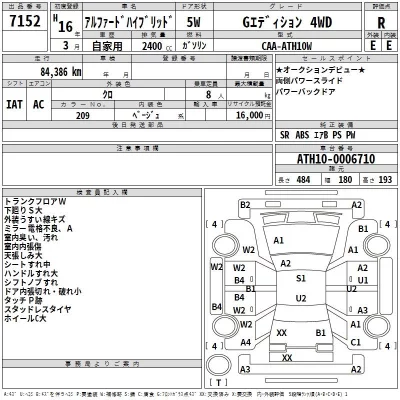 Toyota ALPHARD  с аукциона в Японии