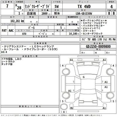 Toyota LAND CRUISER PRADO  с аукциона в Японии