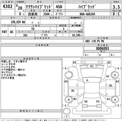 Toyota CROWN  с аукциона в Японии